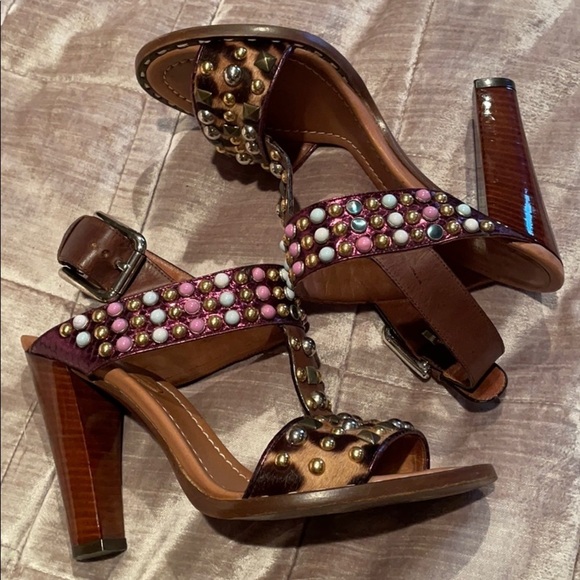 Dolce & GABBANA Animal Print Gem Embellished Sandals - Picture 1 of 16